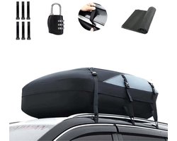 Dakkoffer set met cijferslot & tas & deurhaken- Inclusief antislipmat - 600liter (Maat M)-waterdichte-auto-daktas-flexibele-dakkoffer-zwart-oxford-1000D-pvc-binnenvoering-met-dakdrager-dakkoffer-opvouwbaar-130*100*45cm