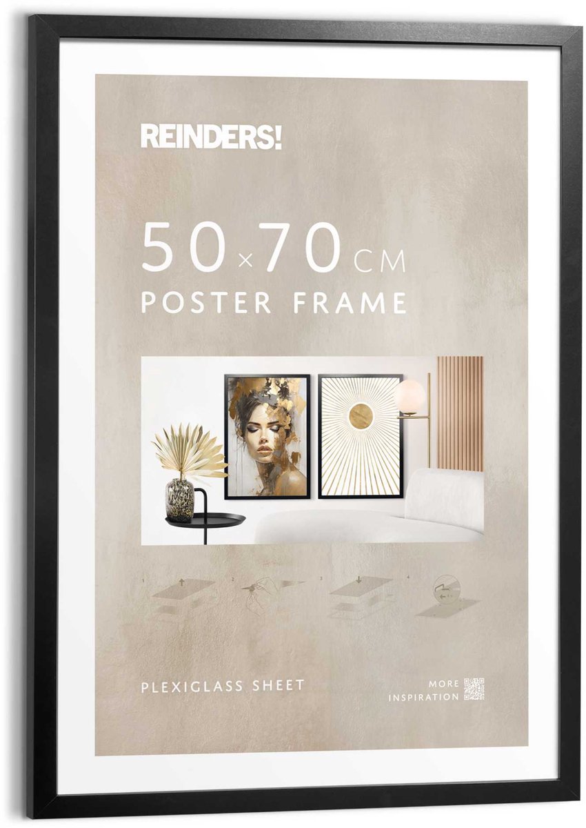 Wissellijst hout Poster 50x70 zwart Hout - REINDERS