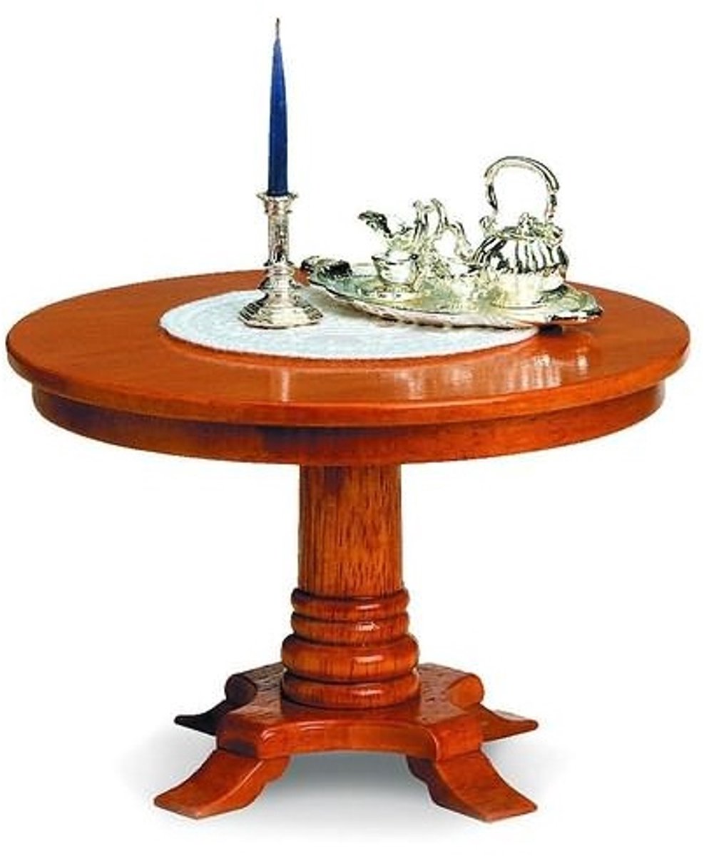 Mini-Mundus 40094 Biedermeier Ronde Tafel – Houten Miniatuur – 1:12 Schaal – DIY Bouwpakket – Klassiek Poppenhuis Meubel