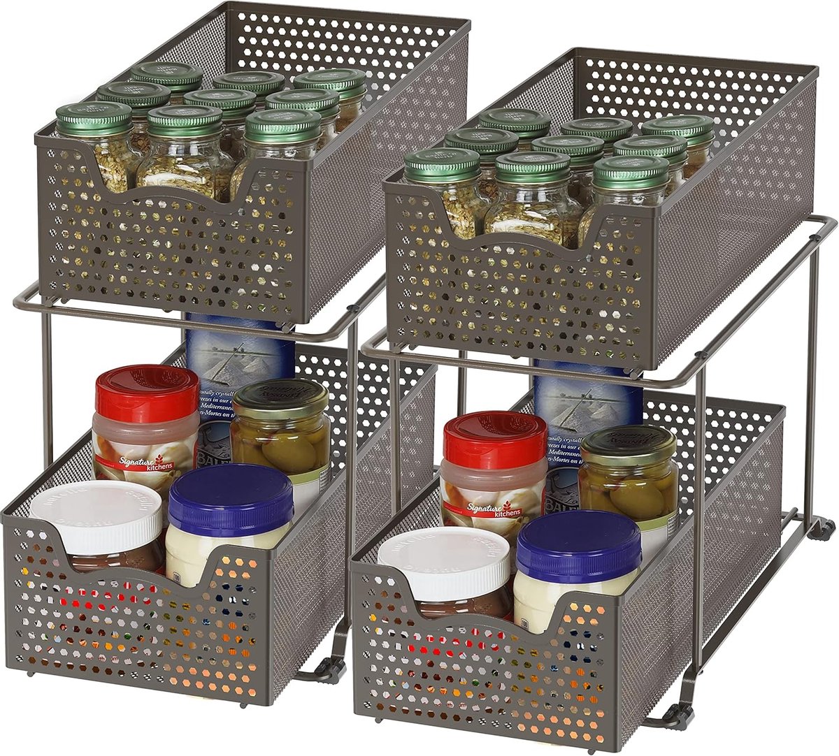 Opberg Lade - Mand Organizer - Kast Indelen - Dubbele Laag - 2 Stuks - Brons