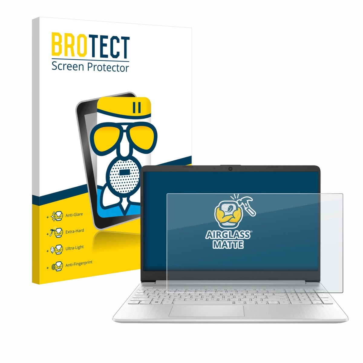 BROTECT - Screenprotector voor HP 15s-fq2000 - Folie Beschermfolie Beschermglas matte