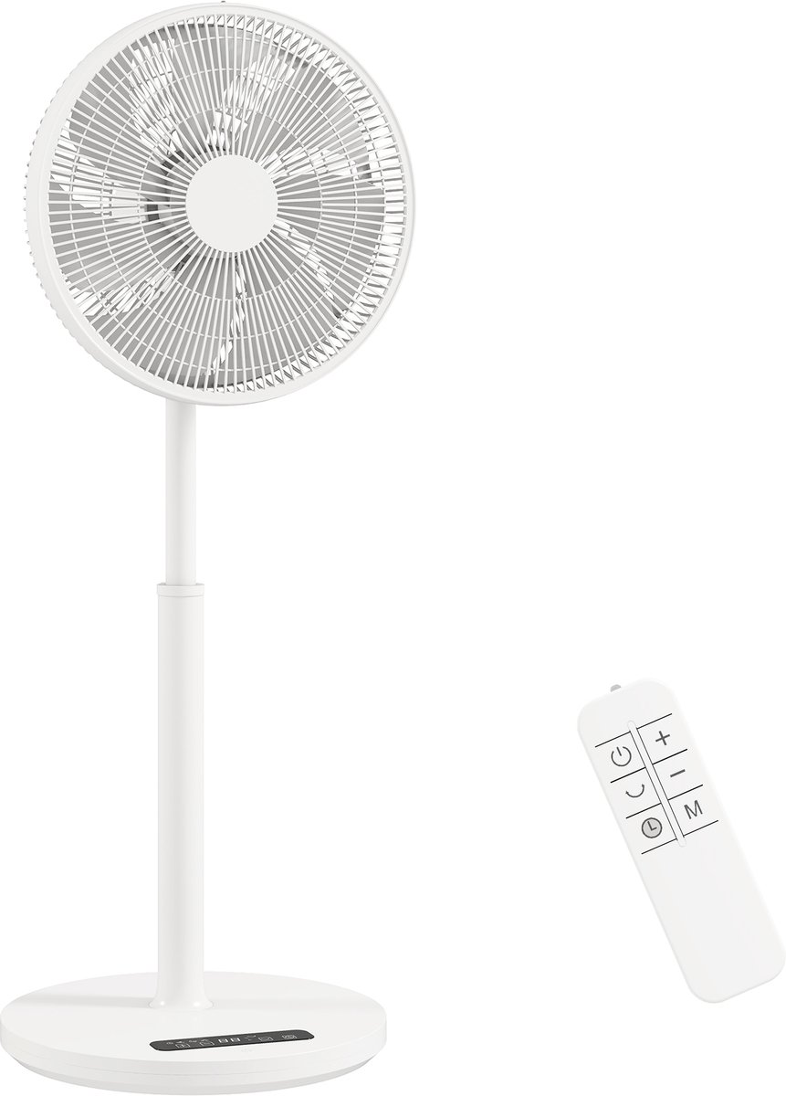 HOMCOM Vloerventilator - ABS, koper - 39 x 39 x 108 cm - Wit