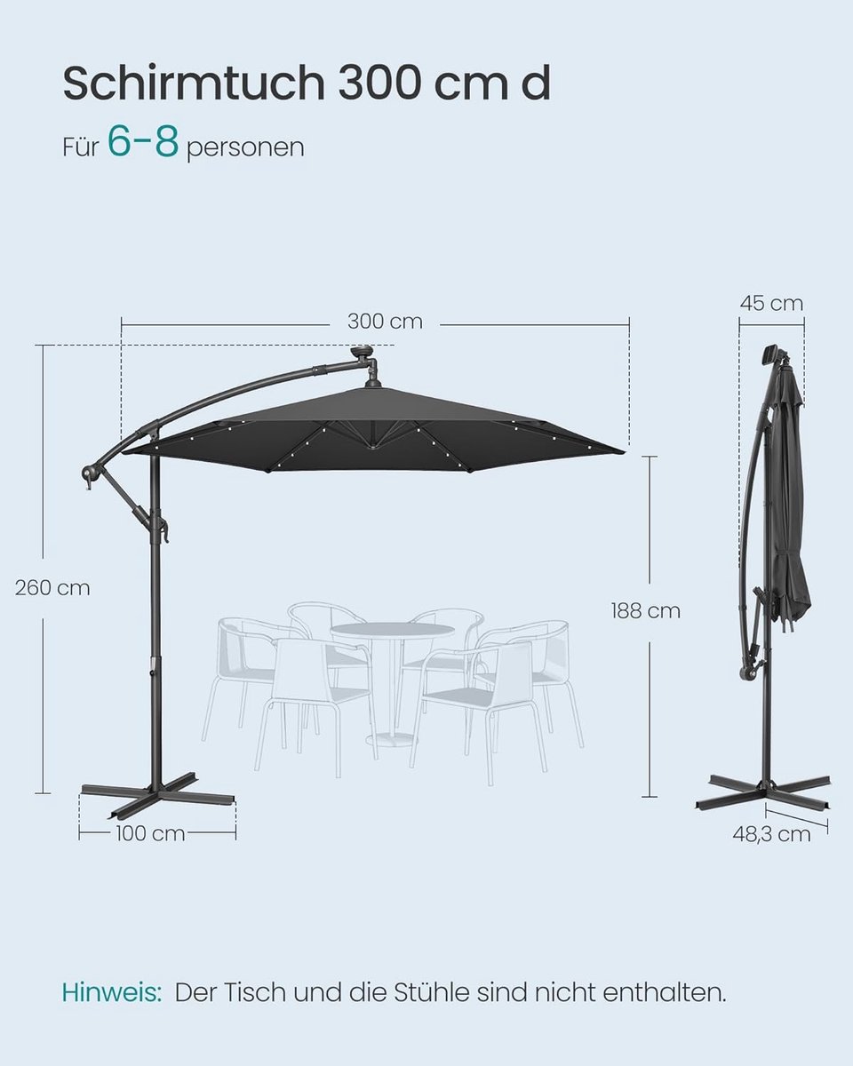 Tuinparasol Depauwonen 340 cm – Extra Grote Ronde Parasol met Zwengel & Kantelfunctie 30° – UV 50+ Waterafstotend – Luxe Zonwering voor Tuin, Terras, Balkon en Zwembad – Beige – Afmetingen op aanvr...