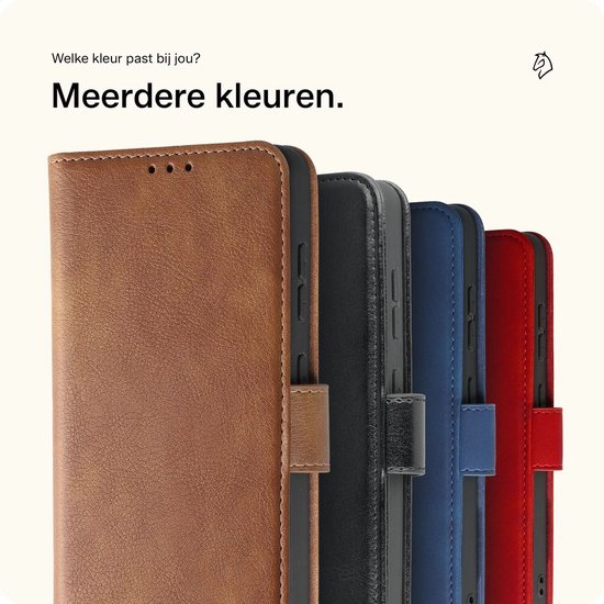 Bruin, zwart, blauw en rood Rosso telefoonhoesje in lederlook.