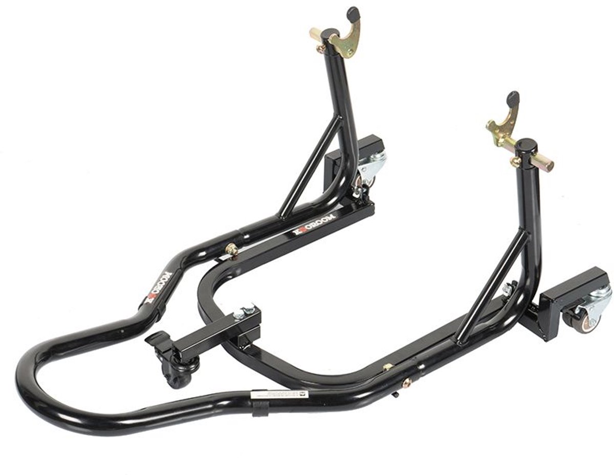 MOTOBLOUZ Paddockstand Achter 360° – Mobiele Motorstandaard – Draagvermogen 200 – Instelbare Breedte 25-35 cm – Inclusief 3 Draaiwielen