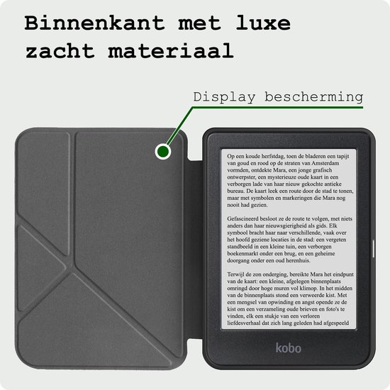 Kobo Clara BW hoes - E-reader hoesje - Bookcase cover - Beschermhoes - Zwart - — afbeelding 5