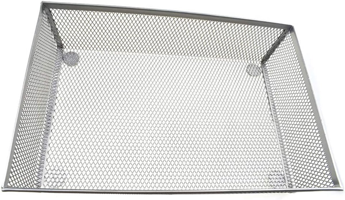 Stapelbare Mesh Lade - Bureau Organizer - Netjes Opbergen - Zachte Schuim Voeten - 9x6x2 Inch - Zilver