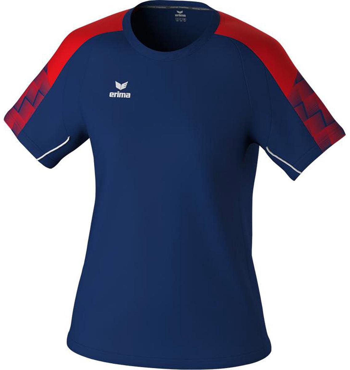 Erima Evo Star T-Shirt Dames - Marine / Rood | Maat: 40