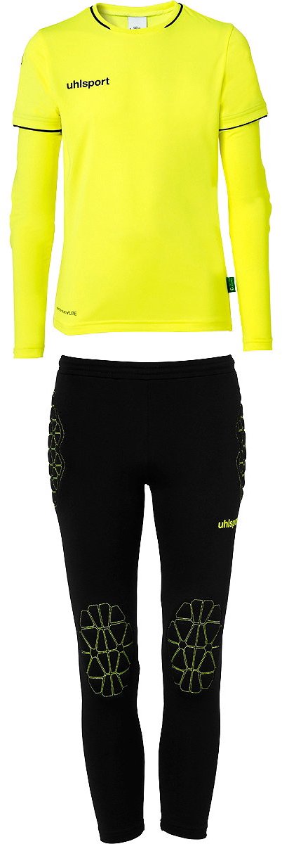 Uhlsport Save Keeperset Kinderen - Fluogeel / Zwart | Maat: 116