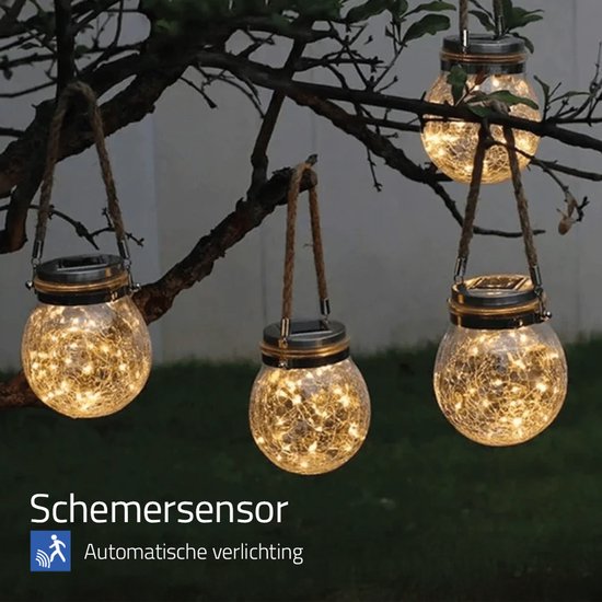 TechKen Lampen op zonne-energie voor buiten en binnen, met afstandsbediening, hanglampen met 5 m kabel, 56 leds, 1000 lumen, 4 modi, 6 helderheidsniveaus, dimbaar, hanglamp (2 stuks
