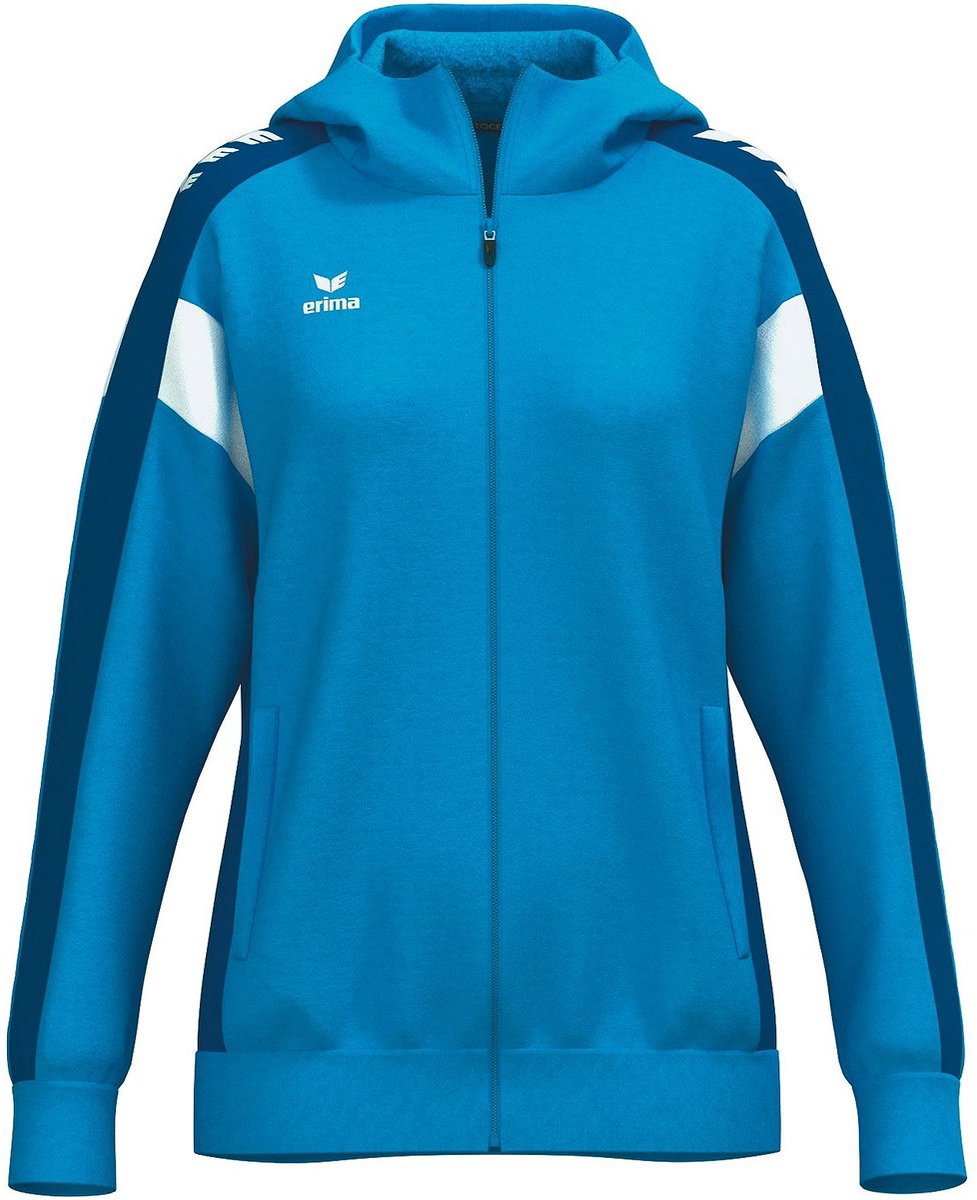 Erima Celebrate 125 Trainingsjack Met Capuchon Dames - Curaçao / New Royal | Maat: 38