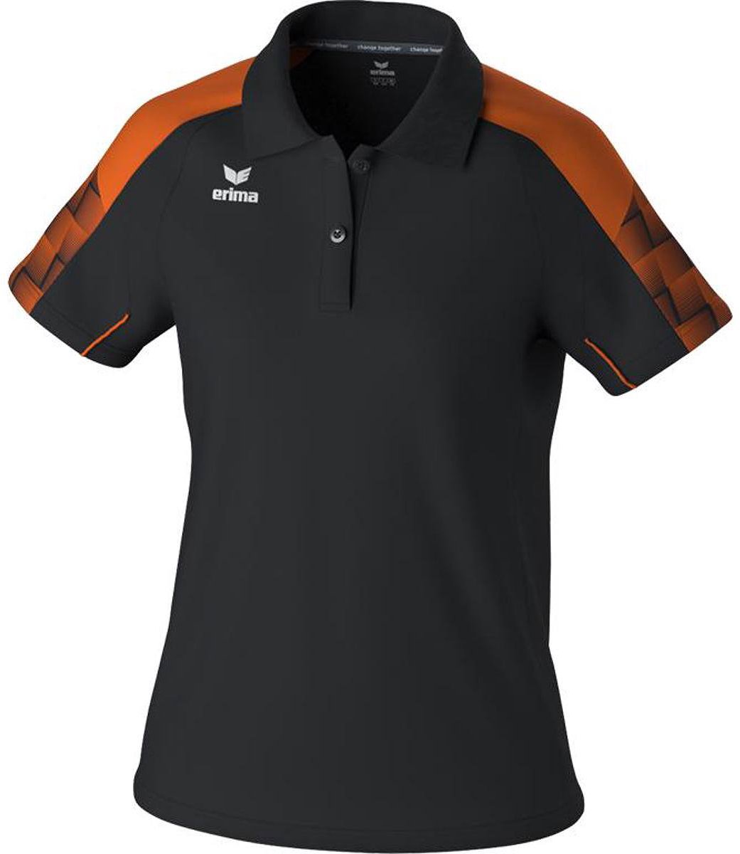 Erima Evo Star Polo Dames - Zwart / Oranje | Maat: 44