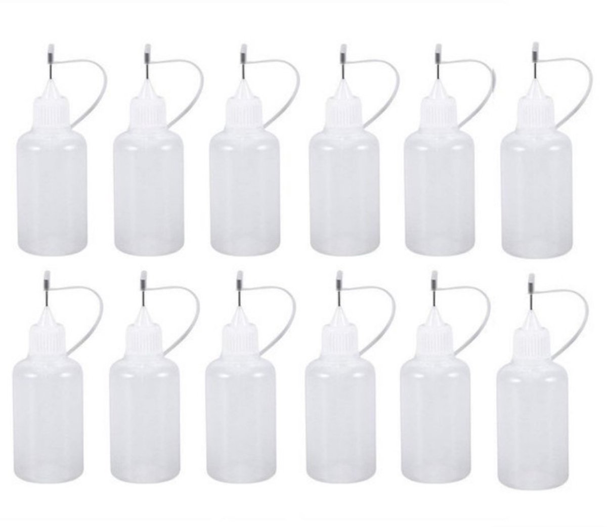 12 stuks - 30ml spuitfles - doseerfles met naald - verffles - olievulfles - lijmfles - nav