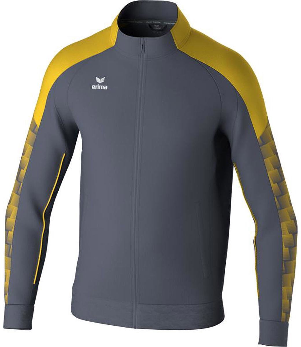 Erima Evo Star Trainingsjack Kinderen - Slate Grey / Geel | Maat: 128