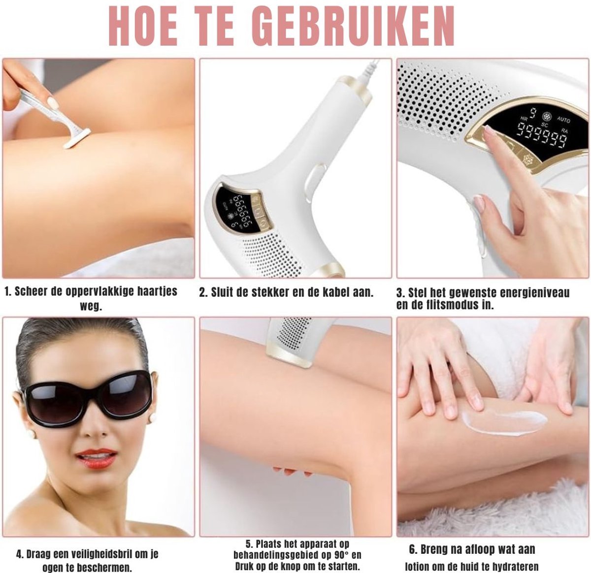 RONN® Laser Ontharingsapparaat - Laser Ontharing - Wit - 23cm x 20cm x 6cm thumbnail 2