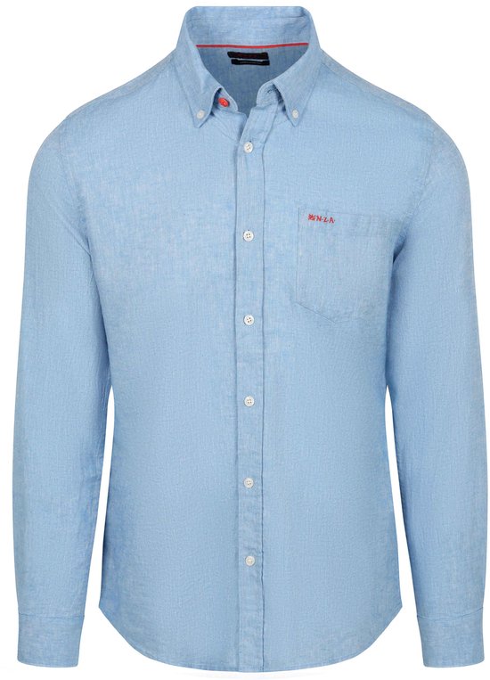NZA Shirt Linnen Blend Sailing Blauw - Maat XXL - Heren - Overhemden Casual