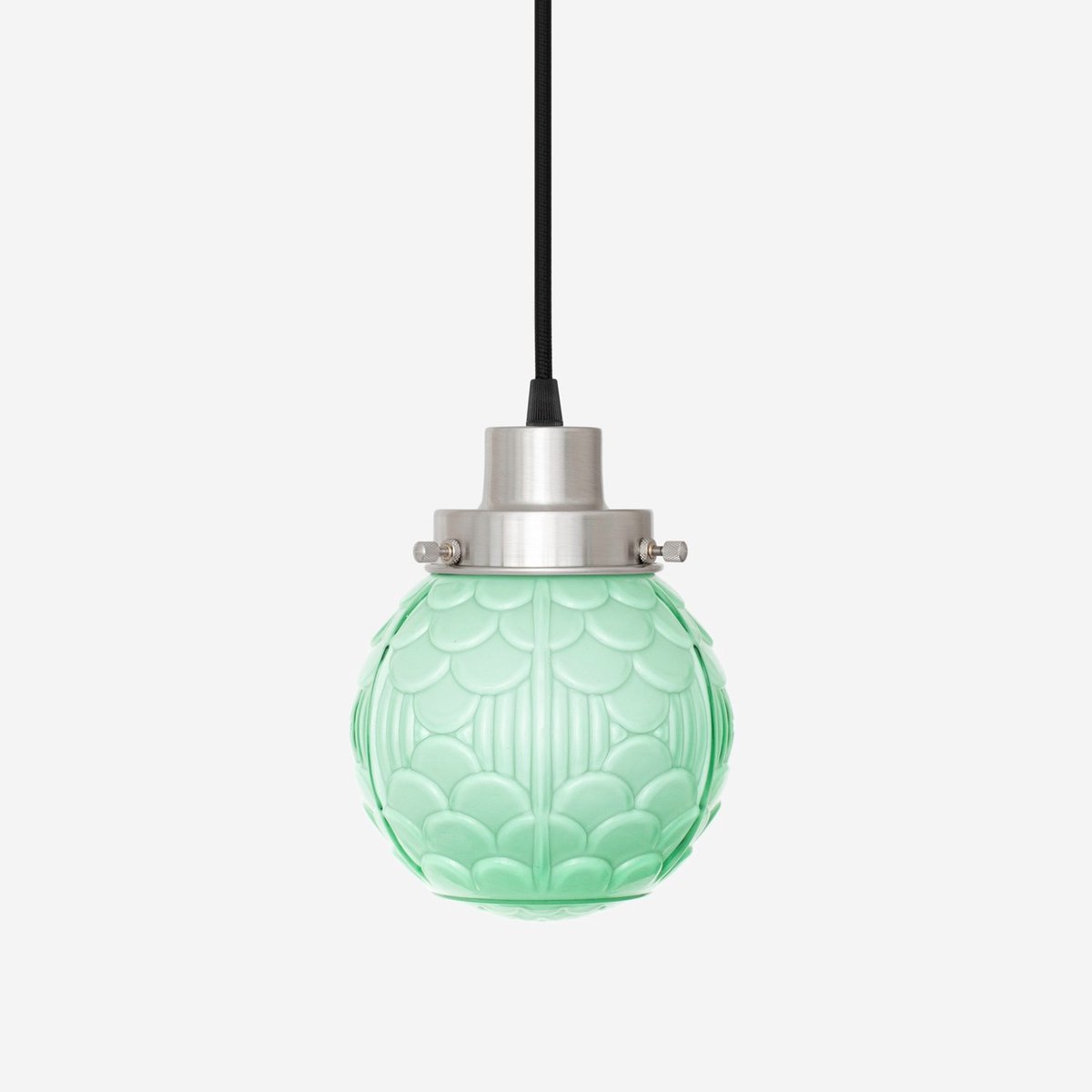 Coloured by Art Hanglamp aan snoer Arcade Mint 20's Matnikkel - Art Deco Trade Zachtgroen