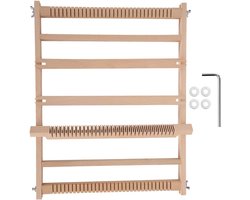 Weefraam Set - Hand Weefgetouw - Textiel Creëren - Gepolijst Beukenhout - 45x35 cm - Natuurlijk Hout