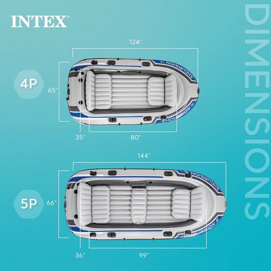 Opblaasbare Boot - Vriendenboot Roeiboot - Waterpret Vissen - Inclusief Roeren Pomp - 5 Personen 599 kg - Grijs Heide — afbeelding 3