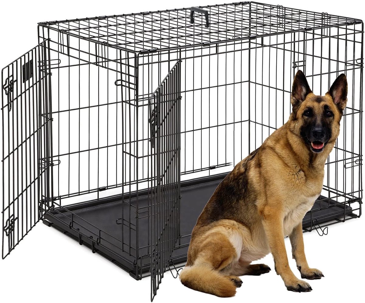 Grote Hondenkrat - Hondenkooi Kennel - Veilig Vervoer - Dubbele Deur Ontwerp - 125cm XL - Zwart