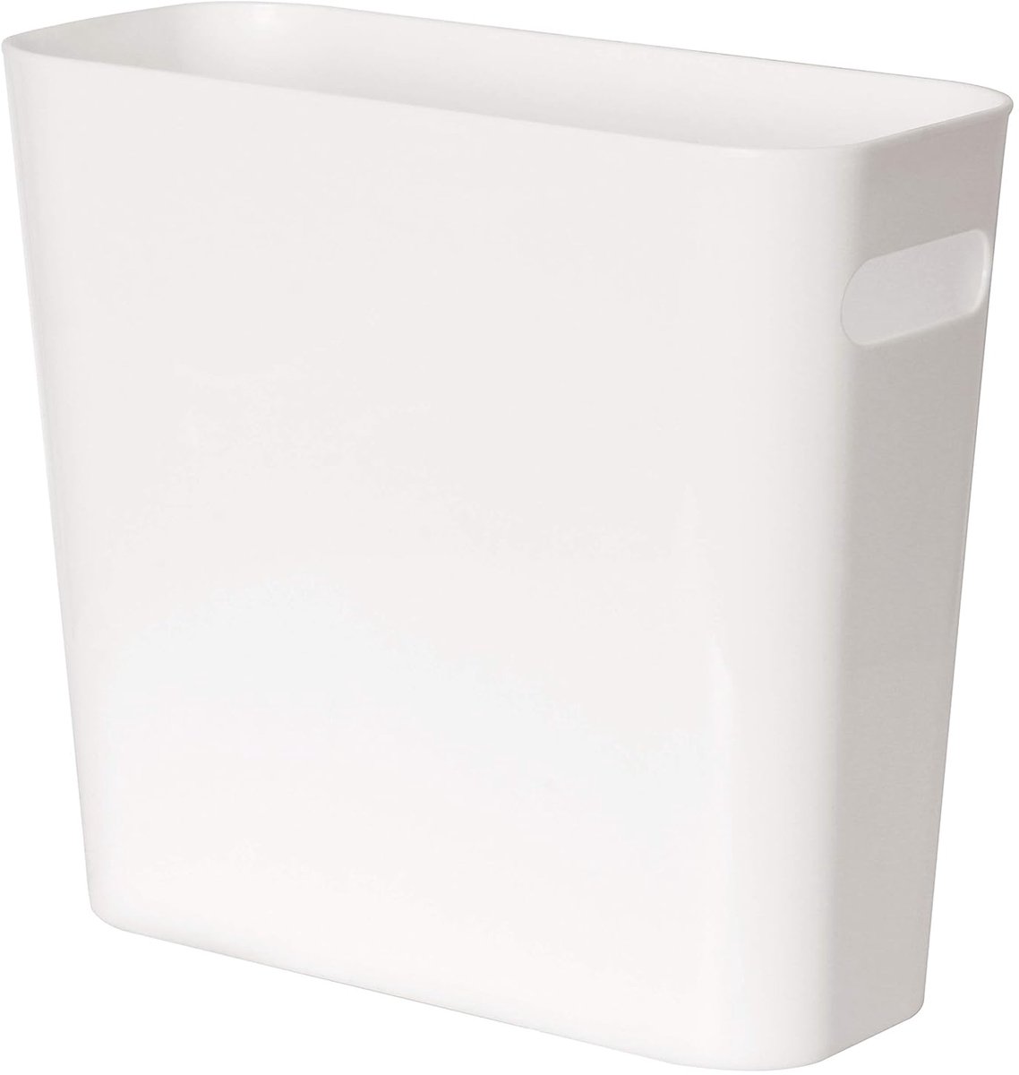 Kleine Plastic Prullenbak - Afvalbak Vuilnisbak - Thuis Kantoor Badkamer - Slank Ontwerp Handgrepen - 5.5 Liter - Wit