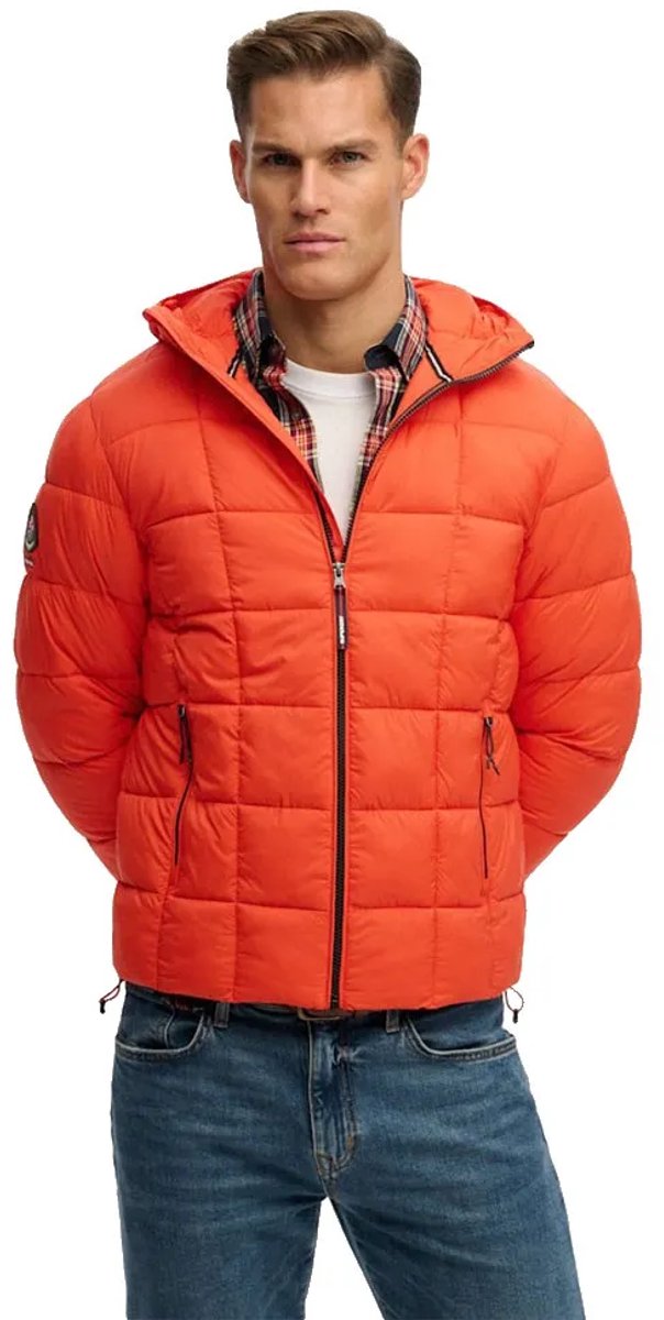 Superdry Fuji Lite Gewatteerde Jas Met Capuchon Heren Gewatteerde jassen Oranje
