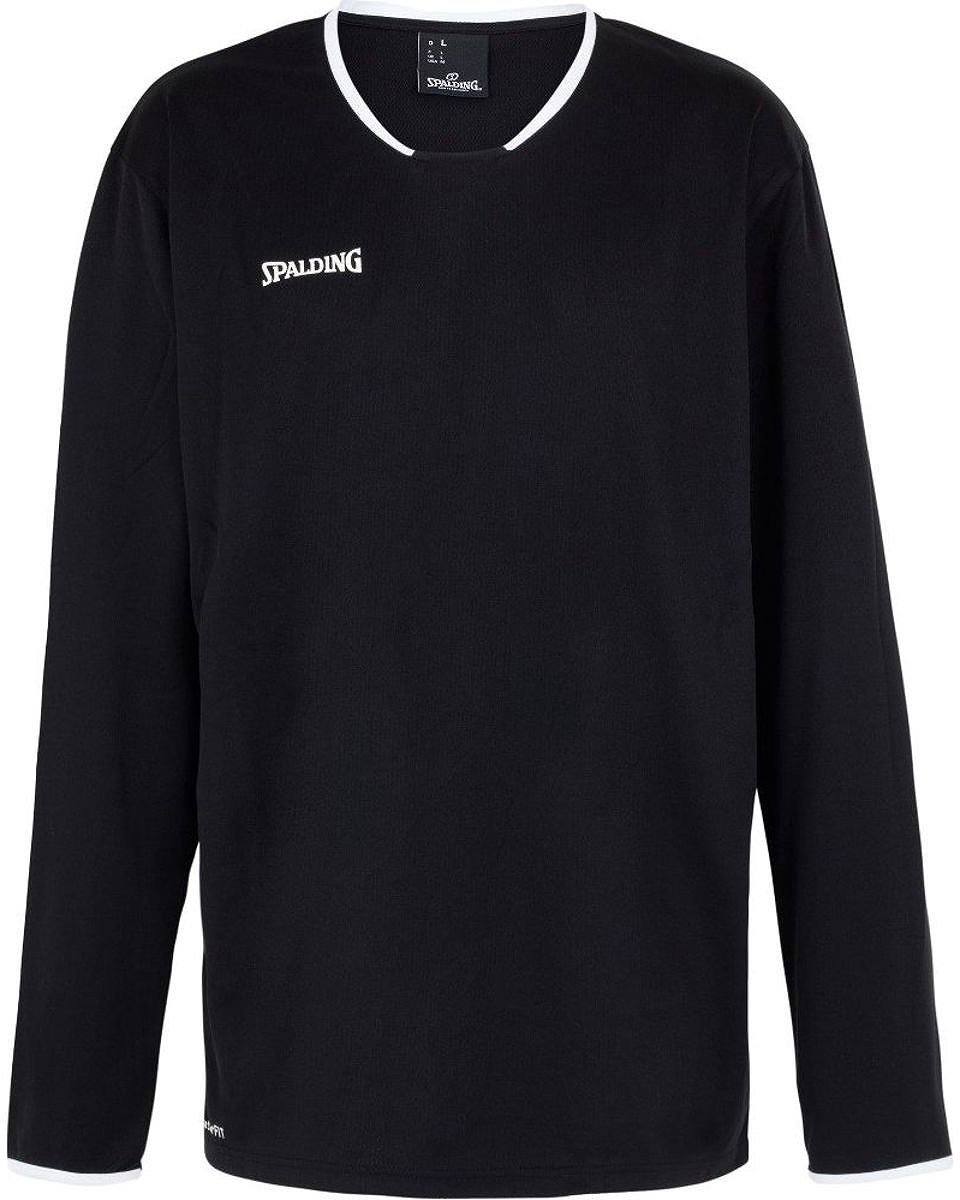 Spalding Move Shooting Shirt Lange Mouw - Zwart / Wit | Maat: S