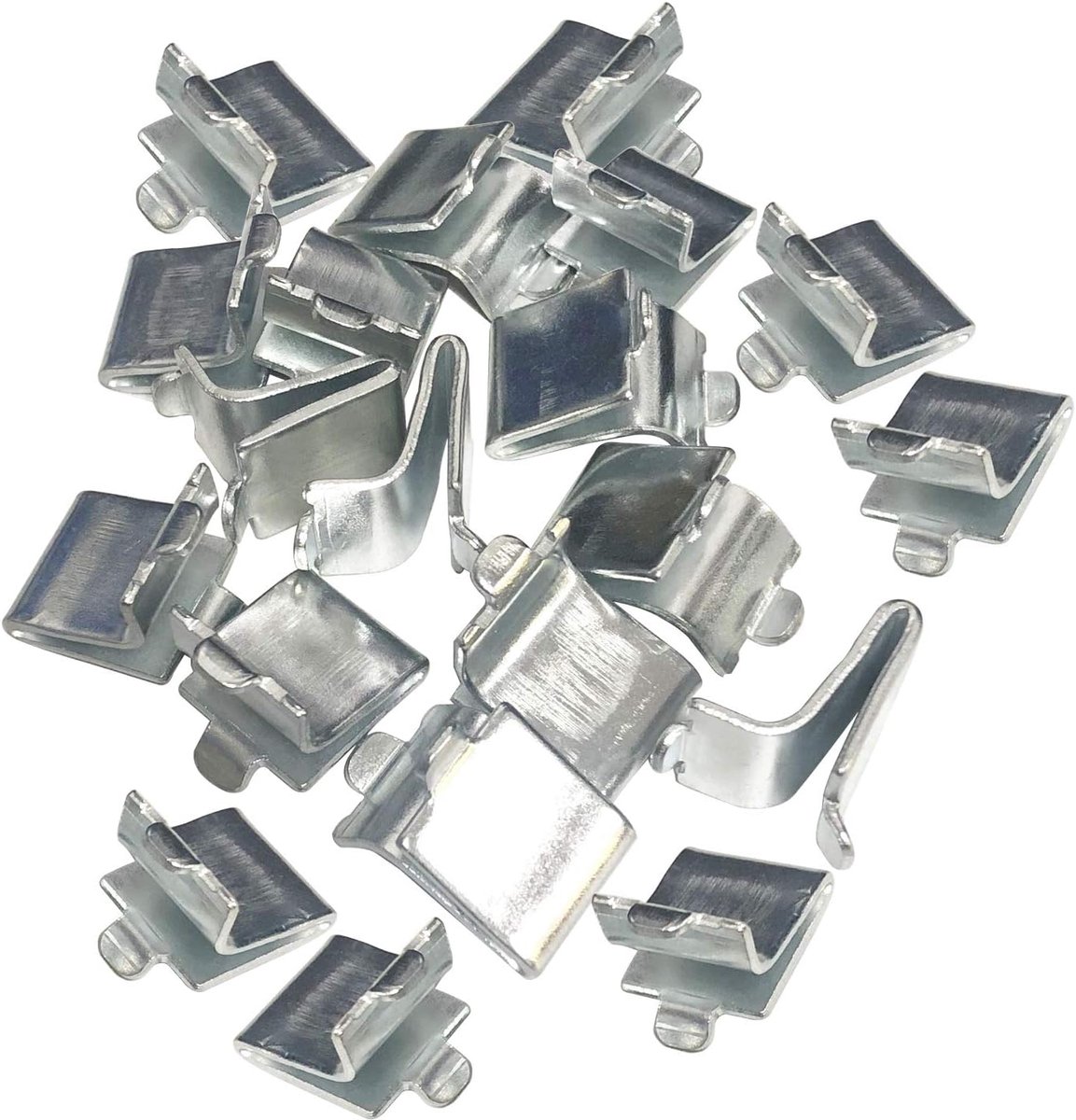 Planksteun Clips - Steunclips - Planken Bevestigen - 20 Stuks Set - 3/4 Inch Diep - Zink