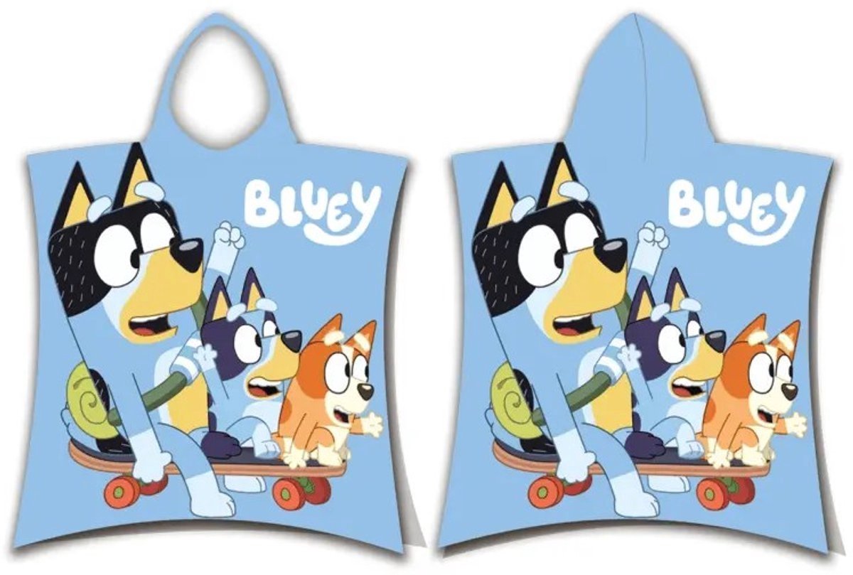Bluey Badponcho Skate - 50 x 115 cm - Katoen
