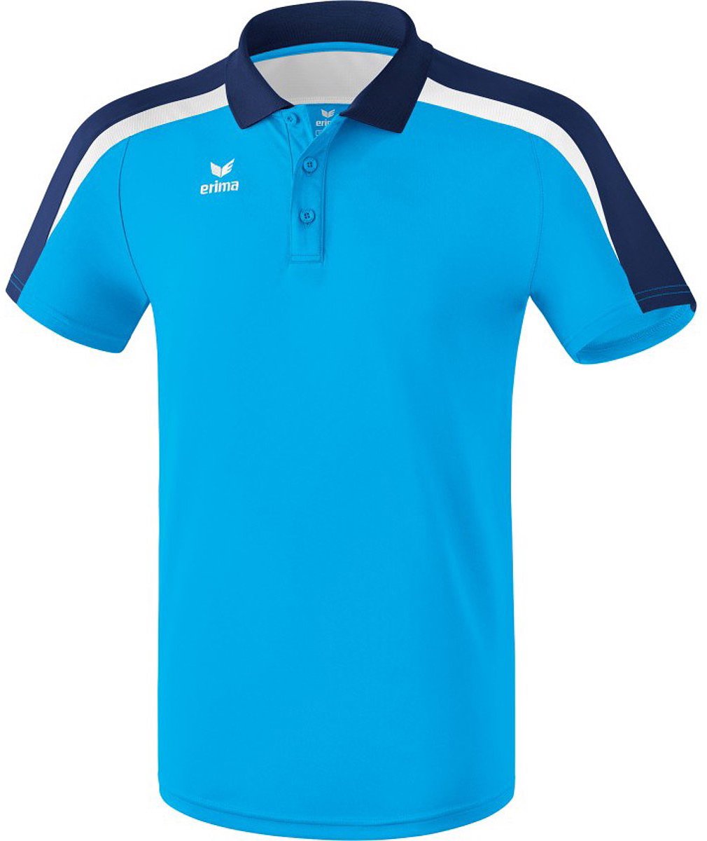 Erima Liga 2.0 Polo Kinderen - Curaçao / New Navy / Wit | Maat: 116