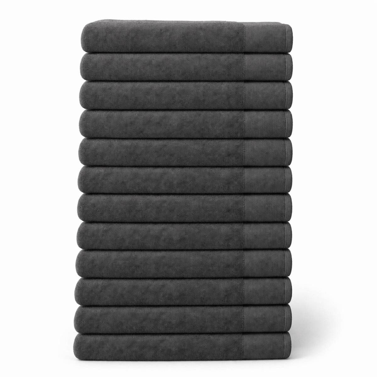 Saphira FRESH Handdoeken – 70x140 cm – Set van 12 – Antraciet – 100% Katoen – Ultra Zacht – Hoog Absorptievermogen – Sneldrogend – Hotelkwaliteit