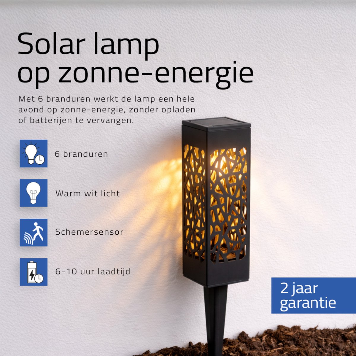 Solar tuinverlichting pad 'Bogey' - Set van 2 - Buitenlamp - Tuinverlichting op zonne-energie