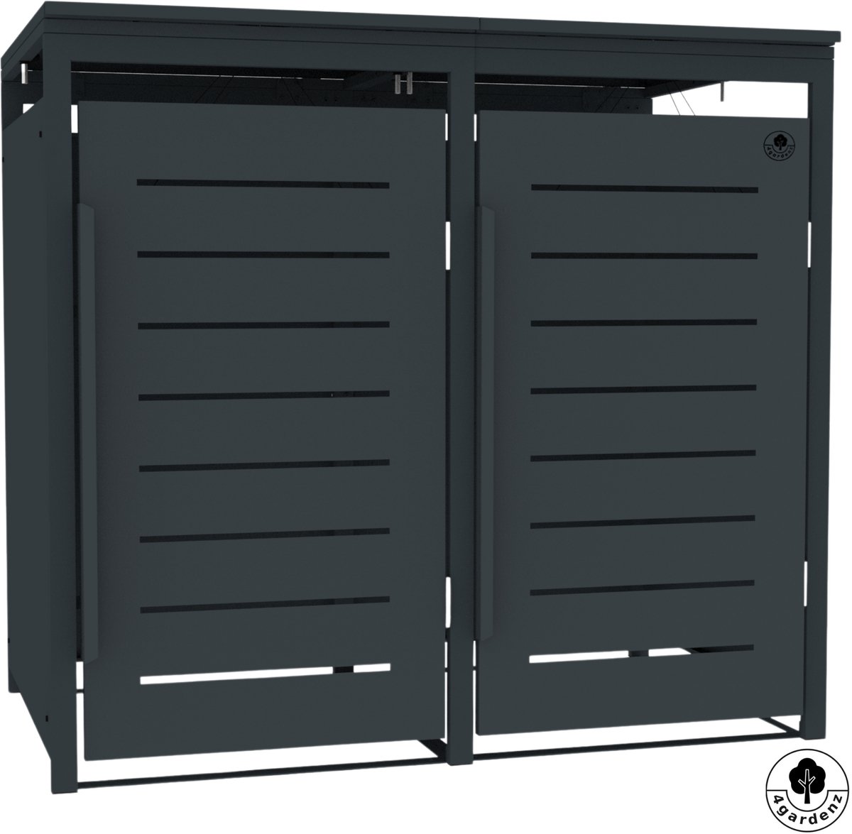 4gardenz® Slimline Kliko Containerombouw 2 Afvalbakken - Antraciet