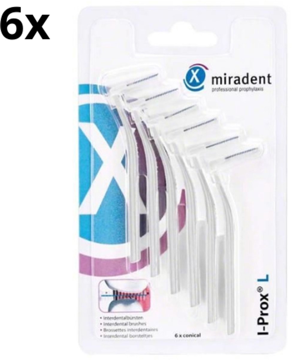 Miradent Interdentale Ragers I-Prox L 0,6 mm Wit 6x 6 stuks