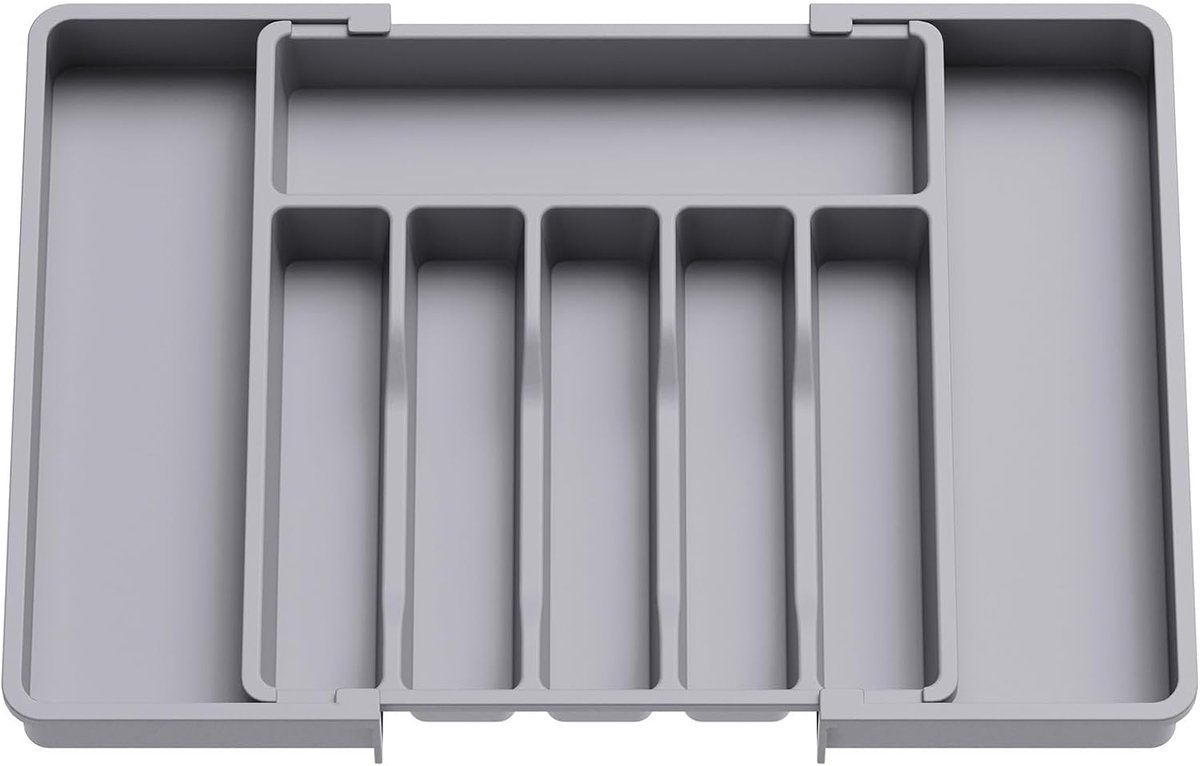Bestek Organizer - Lade Indeler - Keuken Lade - Verstelbare Grootte - 37.5x33x5 cm - Grijs