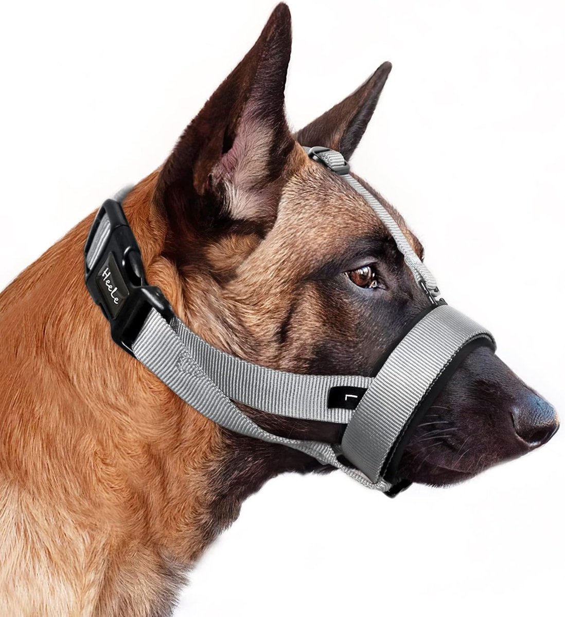 Hondenmondstuk - Mondbeschermer Hond - Veilig Trainen - Verstelbare Lus - Maat S - Grijs