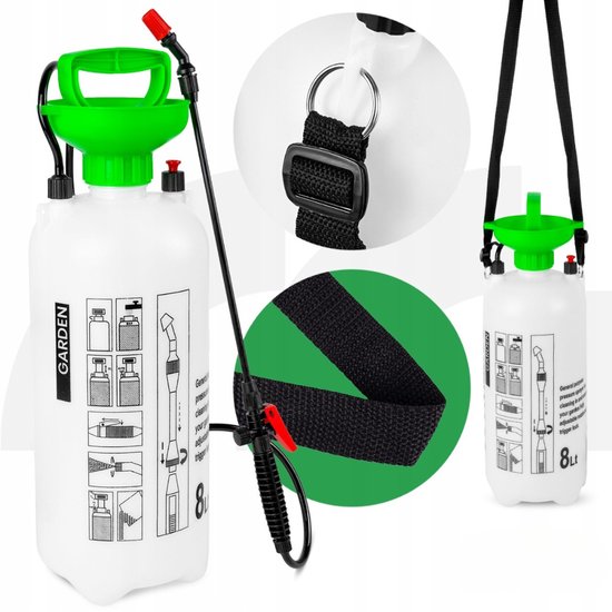 MOZY® - Onkruidspuit - 8 Liter - Verstelbare Spraykop en Lance - 3.5 Bar - Drukspuit - Tuinieren - Onkruid Verdelgen van Merkloos	 — afbeelding 3