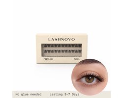 Lashnovo – Press-On Cluster Lashes - Nola – Wimperextensions - Nepwimpers – Zelfklevende Wimpers Zonder Lijm – 5 & 7 Dagen