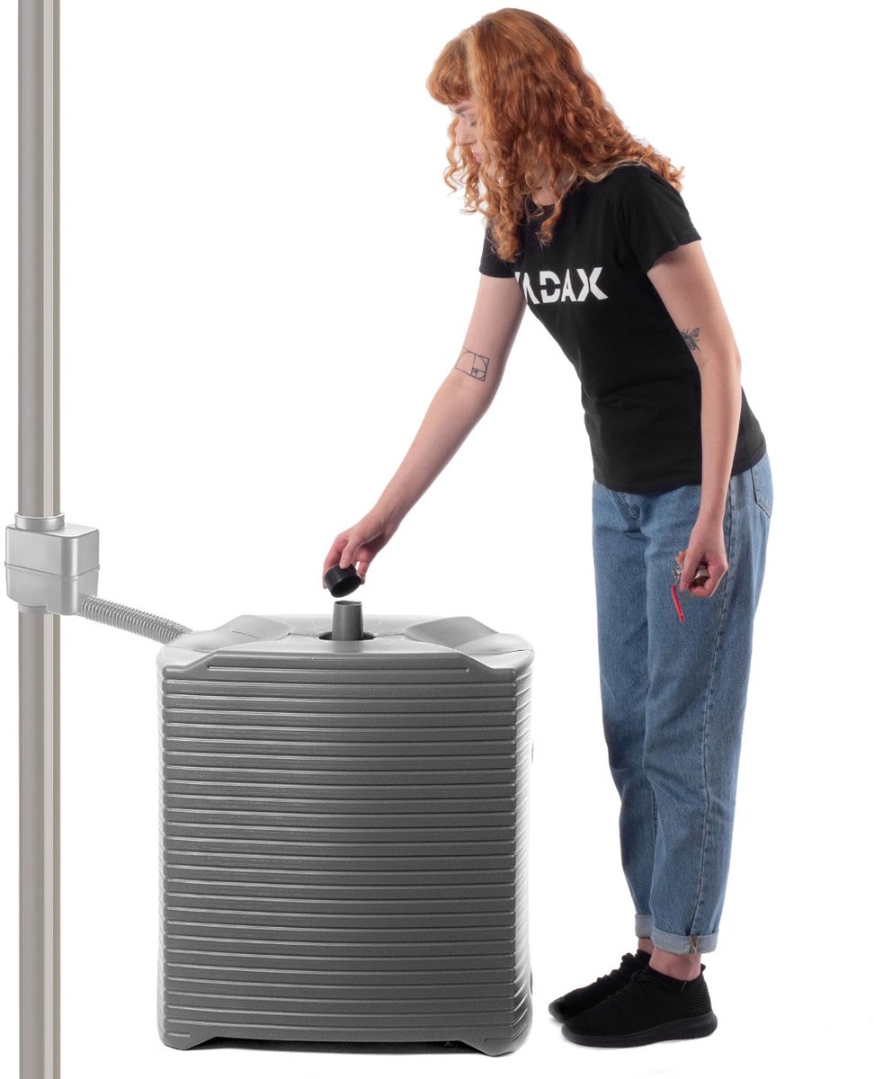 KADAX Regenton, modulair regenwaterreservoir voor tuin, weerbestendig, 126 liter, kunststof, rechthoekig, houtskool