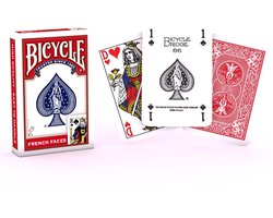 Bicycle® Bridge Size French Faces Rood - Klassieke Belgische Speelkaarten - Premium Kwaliteit