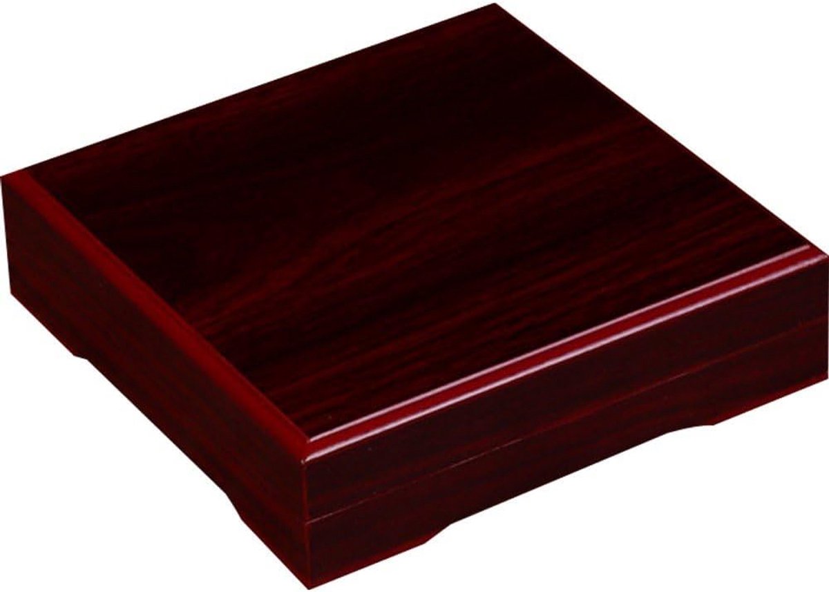 Muntenkoffer Houten - Opbergdoos Verzamelen - Herdenkingsmunten Opslag - Met Schuim Inleg - 10 x 10 x 3.2 cm