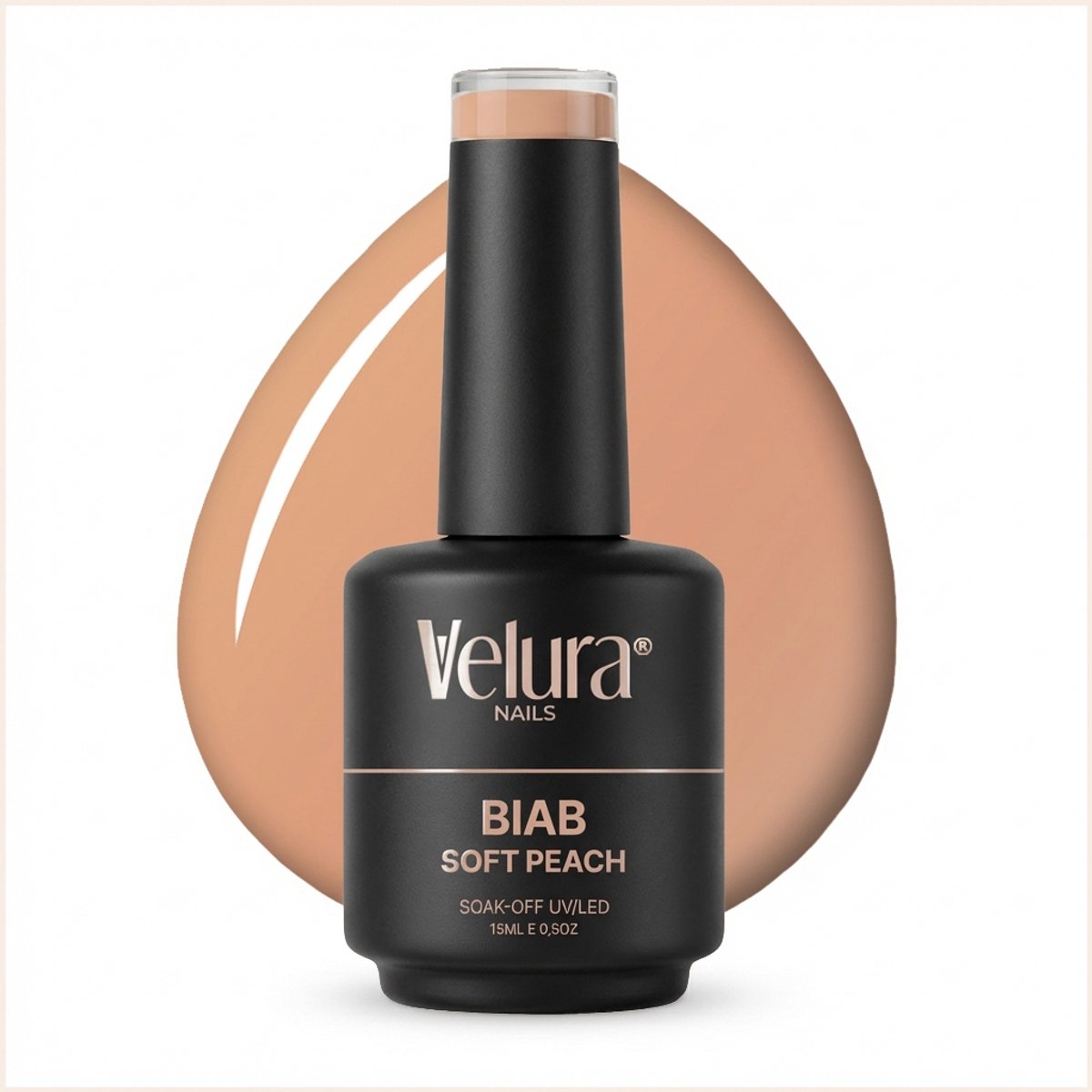 Velura® BIAB - Builder in a Bottle - 15ml Soft Peach - Liquid Builder Gel - BIAB Gel Nagels - Flexibel & Dimethicone Hechting - HEMA- & TPO-vrij