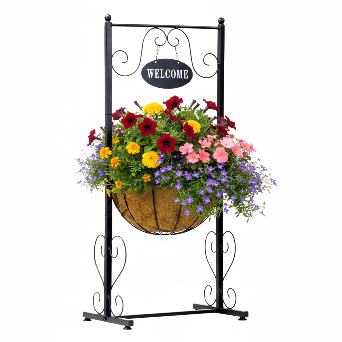Janse® Planten standaard welkom - Bloempothouder - Metalen standaard voor plantjes -Bloemen rek - Planten display - Planten rek - Planten etagère - Tuindecoratie - Woondecoratie - Hal decoratie