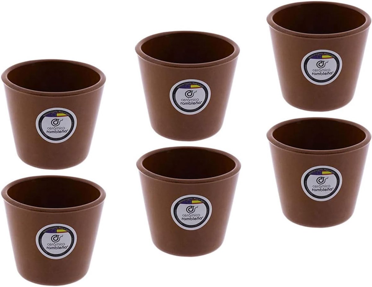 Wijnglazen set - Glazen set - Dranken serveren - Gemaakt van rode klei - 150 ml - Rode toon
