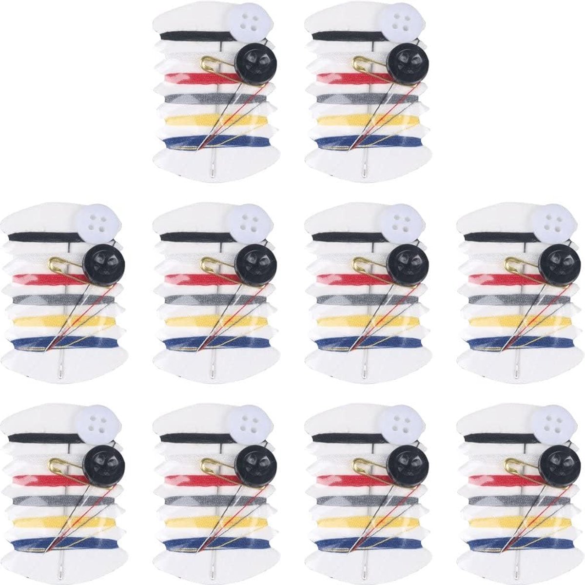 Draagbare Naaiset - Reis Naaiset Mini - Kleding Reparaties - 10 Sets Inclusief Knoppen - 10 Stuks - Mix Kleuren