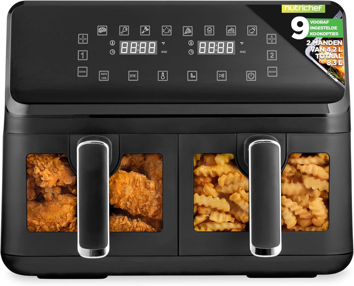Airfryer XXL - Dubbele Mand Airfryer - keukenhulp