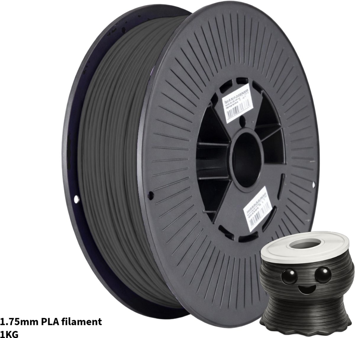 Grijs PLA+ 3D Printer Filament 1.75 mm - Hoge Kwaliteit en Duurzaam - Compatibel met Creality, Bambu Lab, Esun en Andere 3D Printers - Perfect voor 3D Printen van Prototypes, Modellen en Accessoires - voor Professioneel en Thuisgebruik
