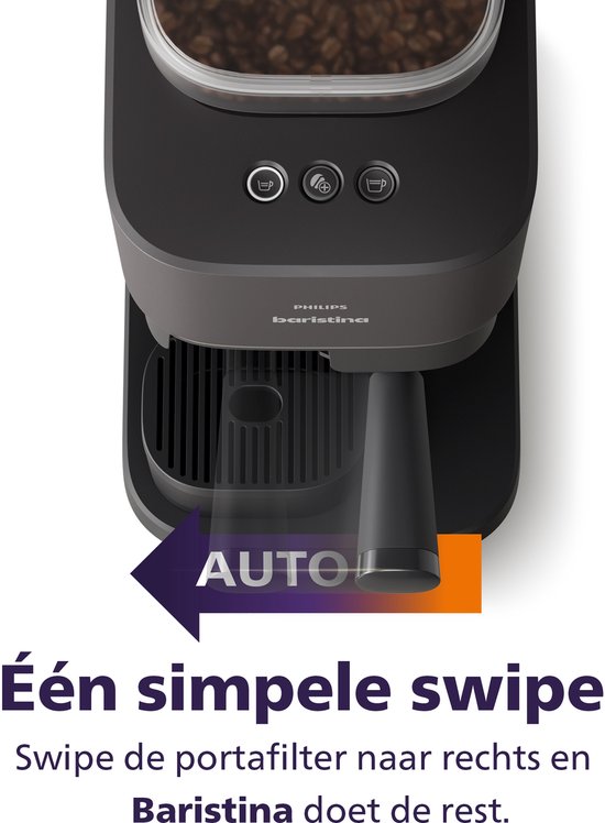 Philips BAR305/60 Baristina - Semi-Automatische Espressomachine - Pistonmachine - Koffiemachine met Bonen - Zwart