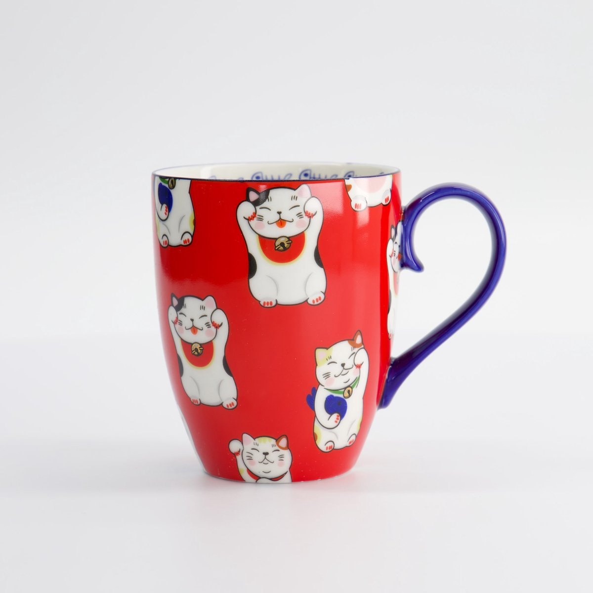 Tokyo Design Studio - Kawaii Lucky Cat - Mok - 8.5x10.2cm - 380ml - Rood