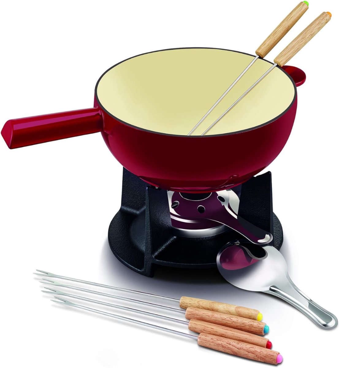 RONN® Fondueset - Fondue - Fondueset elektrisch - Rood - 20cm x 20cm x 13cm; 2.8kg